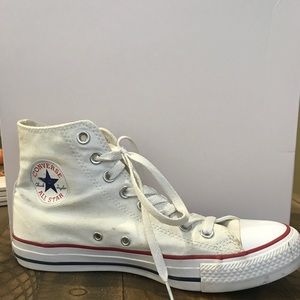 White High Top Converse Size 9